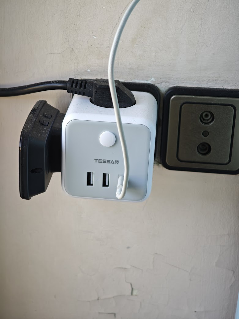 Tessan PowerCube 3 Θέσεων με 2 USB-A, 1 USB-C και Διακόπτη Γκρι