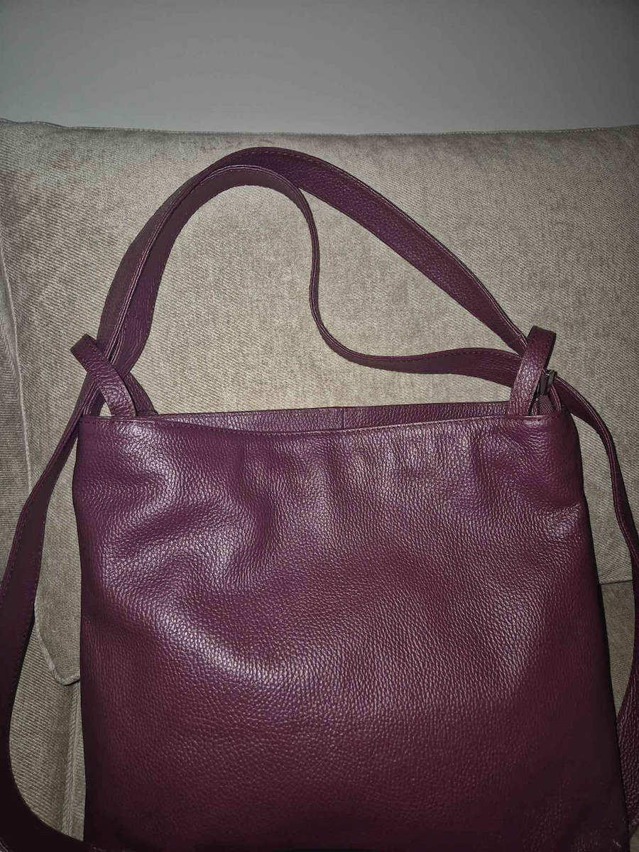 Leather Women's Bag Backpack Red