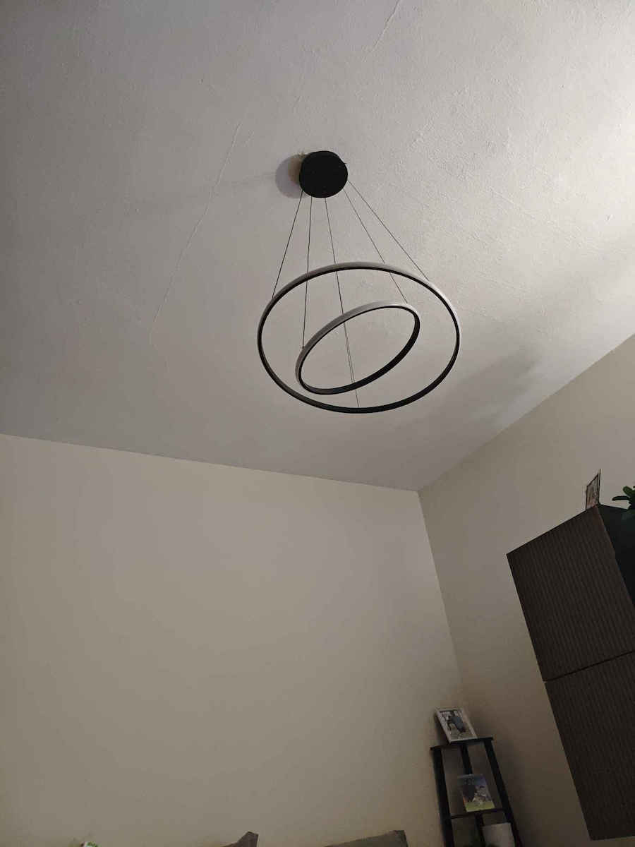 Powertech Κρεμαστό Φωτιστικό Μαύρο LED με Φυσικό Λευκό Φως 60x60x120εκ.