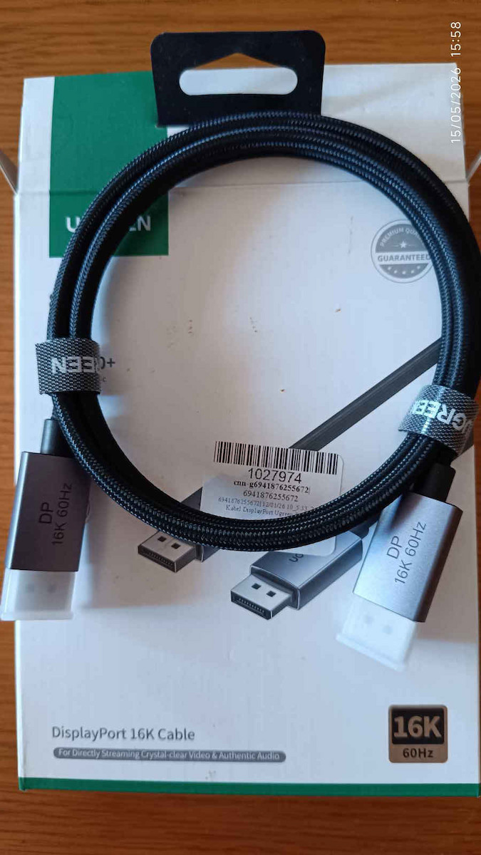 Ugreen Cable DisplayPort male - 1m Black (55567)