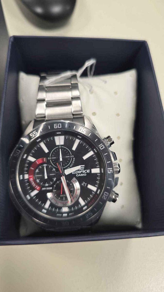 Casio Ceas Cronograf Baterie în Argintiu culoare