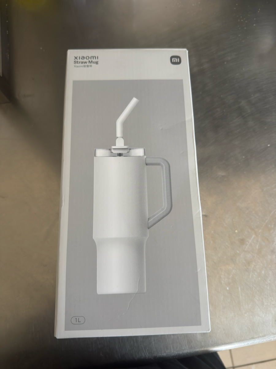 Xiaomi Thermo Mug Handled Tumbler Thermos Plastic 1lt White with Straw and Handle