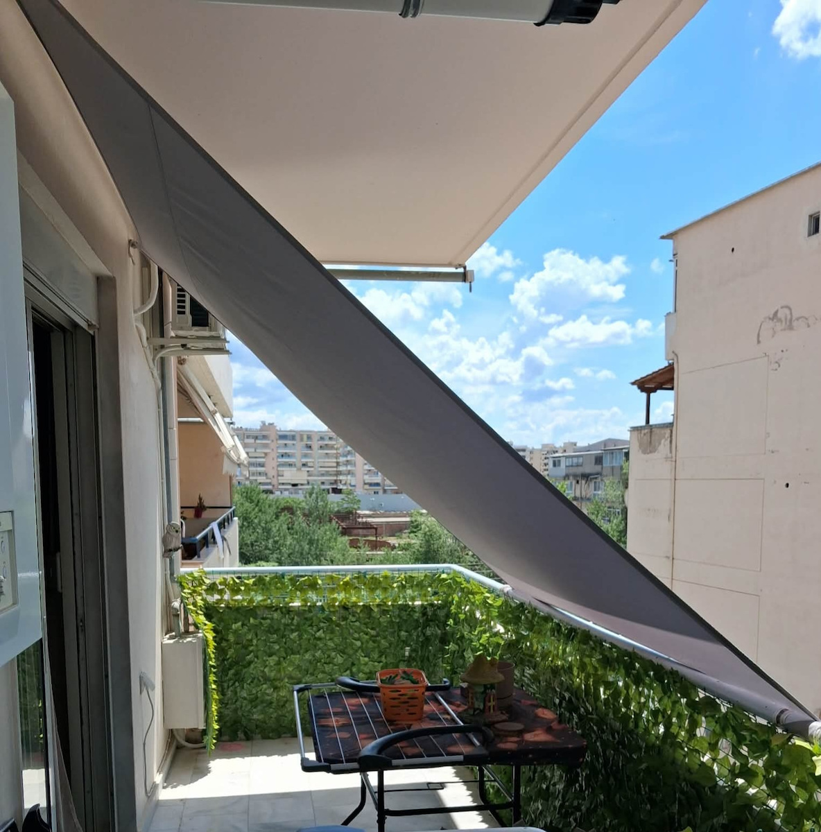vidaXL Square Shade Sail Gray with PU Coating 4x4m