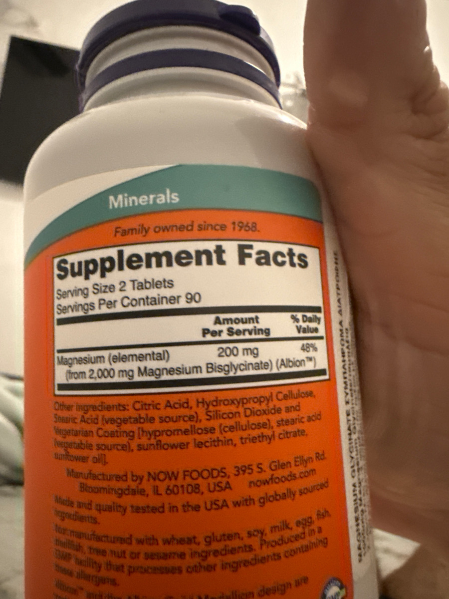 Now Foods Magnesium Glycinate 180 ταμπλέτες