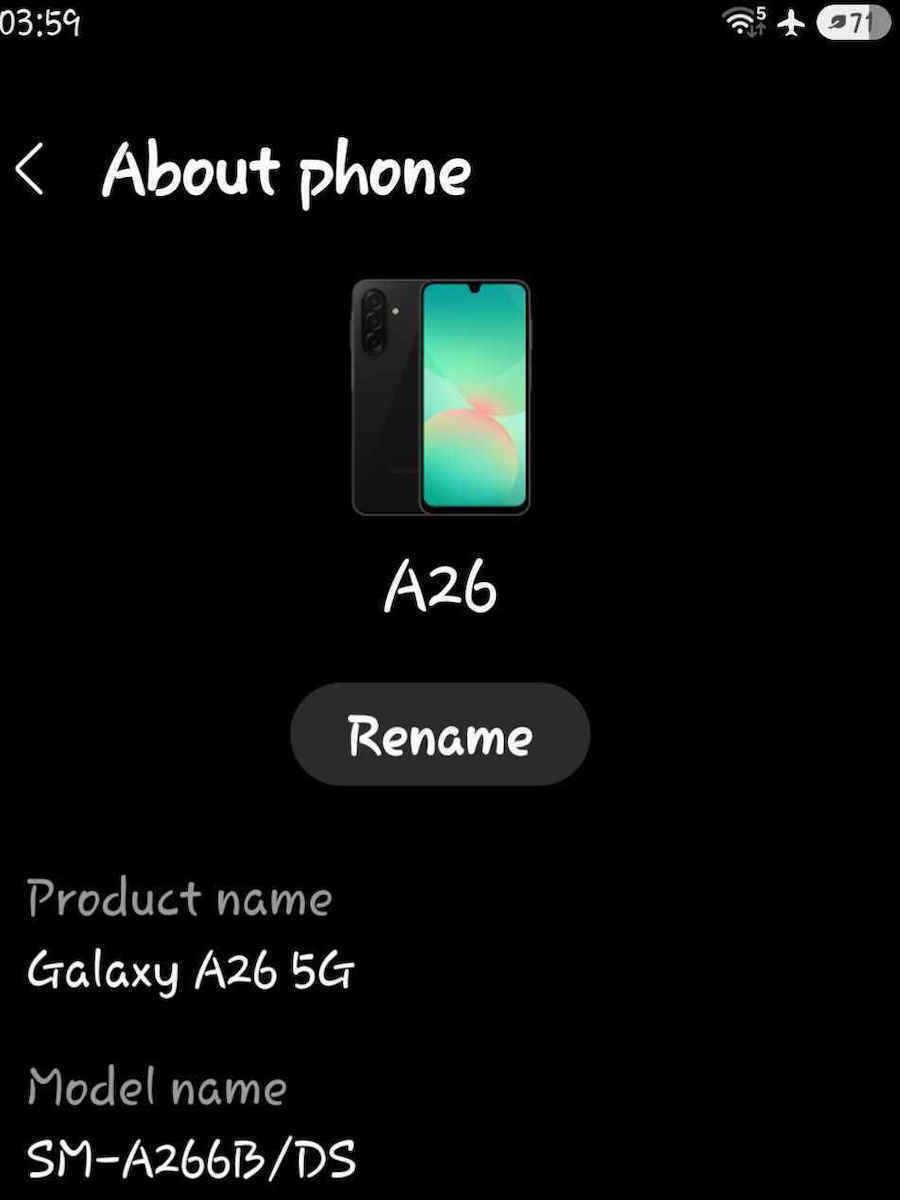 Samsung Galaxy A26 5G Dual SIM (6/128GB) Black