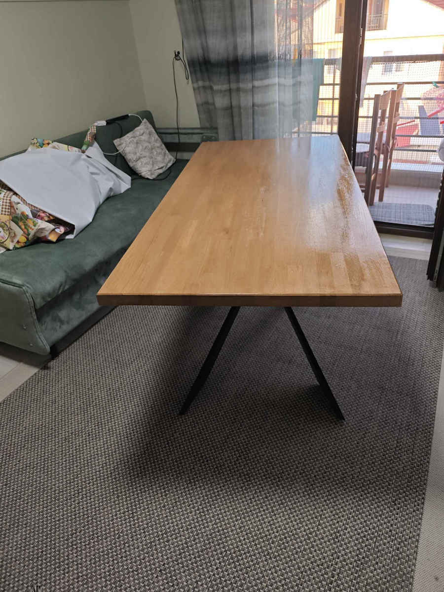 Woodwell Torsen Металик Стойка За Маса Черна Таблица 115x65x71см ЕМ823В