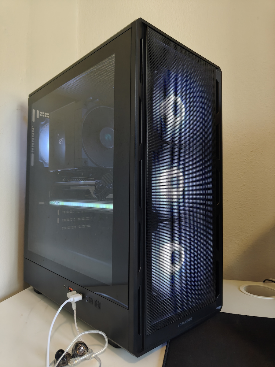 Cougar Airface Pure PRO Gaming Midi Tower Κουτί Υπολογιστή με ARGB Φωτισμό Μαύρο