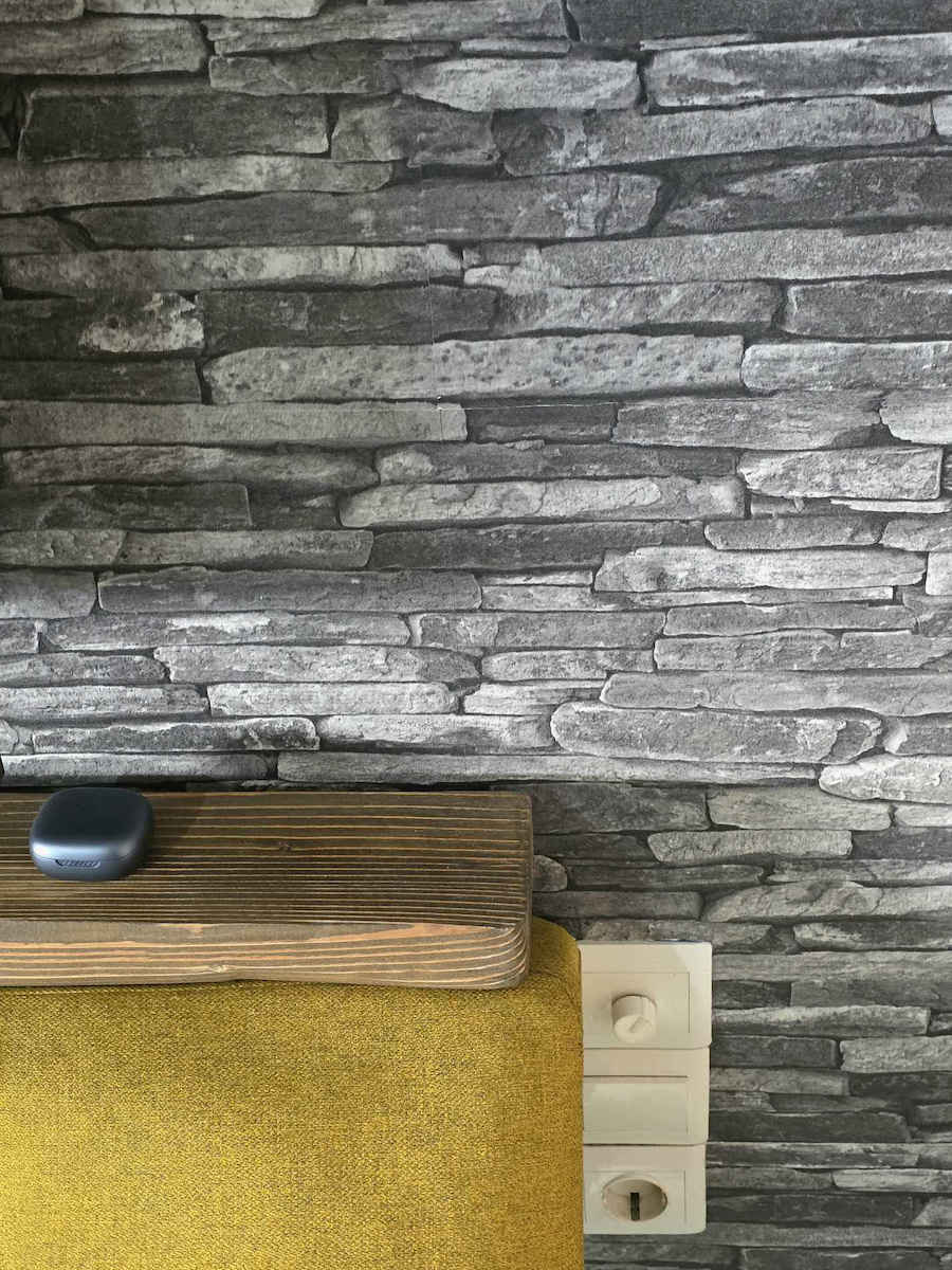 Ταπετσαρία Τοίχου Wood Stone Βινυλίου Γκρι 1000x53cm Πλενόμενη