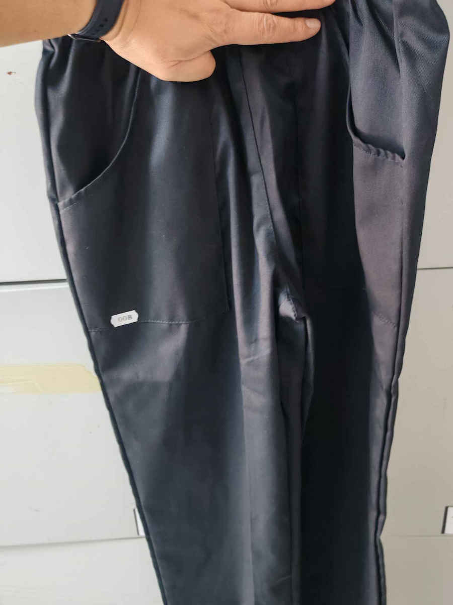 Egochef Pantaloni de Bucătar Monocrom Negru cu Elastic în Talie