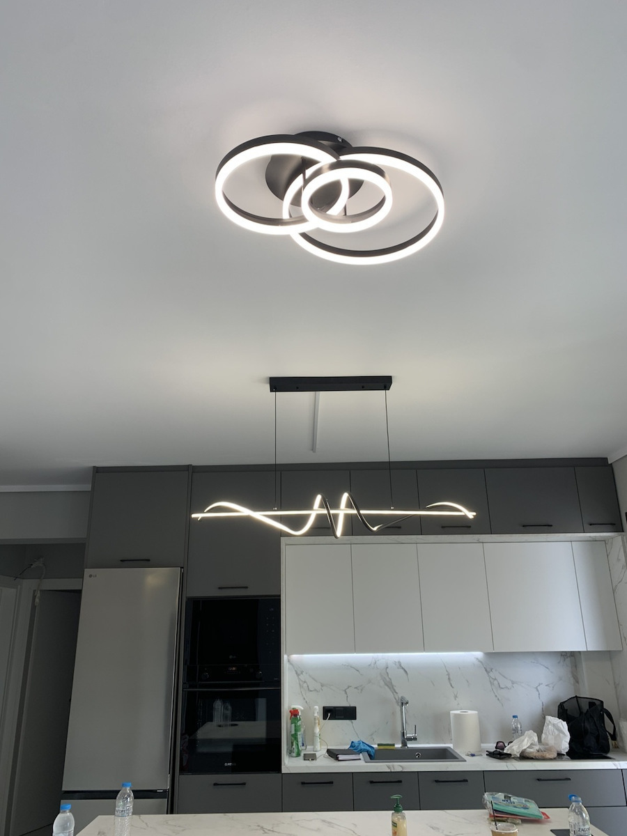 Lightex Caterina Ceiling Mount Light 40cm Black with Integrated LED and Remote Control