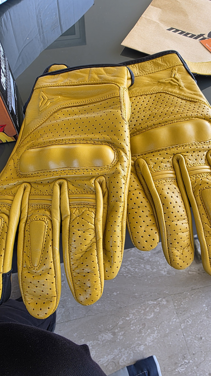 Nordcode GT-Carbon Summer Men's Motorcycle Gloves Leather Black/Yellow