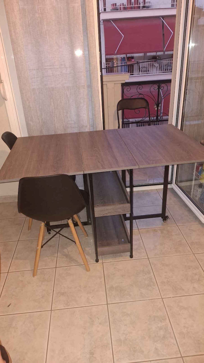 Τραπέζι Κουζίνας Πτυσσόμενο Ξύλινο Γκρι 133.4x80x75εκ.
