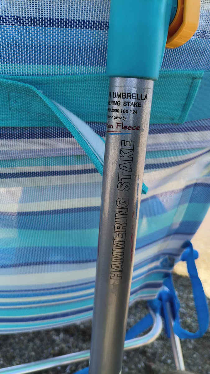 Maui & Sons WindGuard Folding Aluminum Beach Umbrella Diameter 2.2m with UV Protection and Air Vent Grey Blue with Double Braces (Super Reinforced)