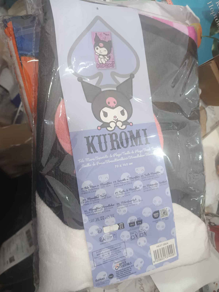 Hello Kitty Punk Kuromi Детска Кърпа За Баня И Плаж 70x140см Бързо Съхнене