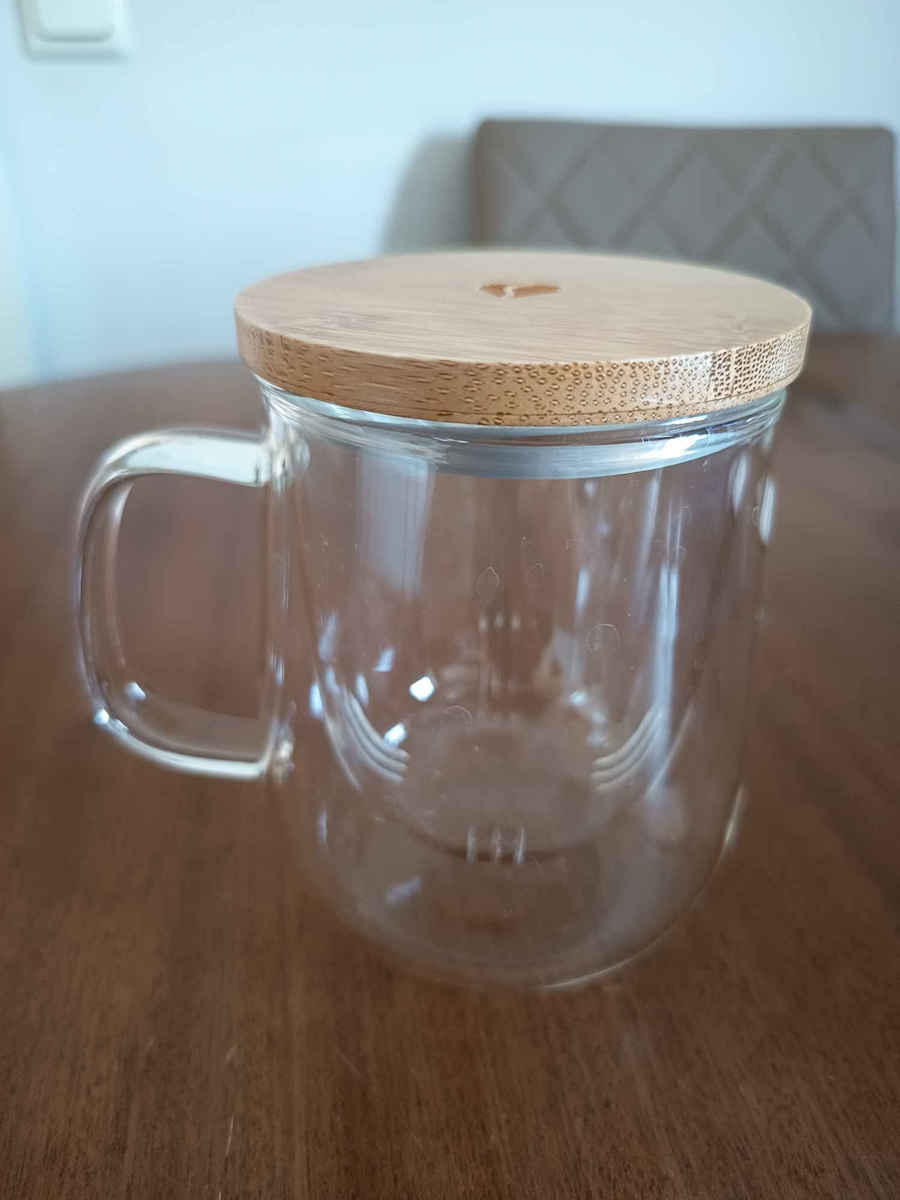 Navaris Κούπα Γυάλινη με Καπάκι Διάφανη 500ml