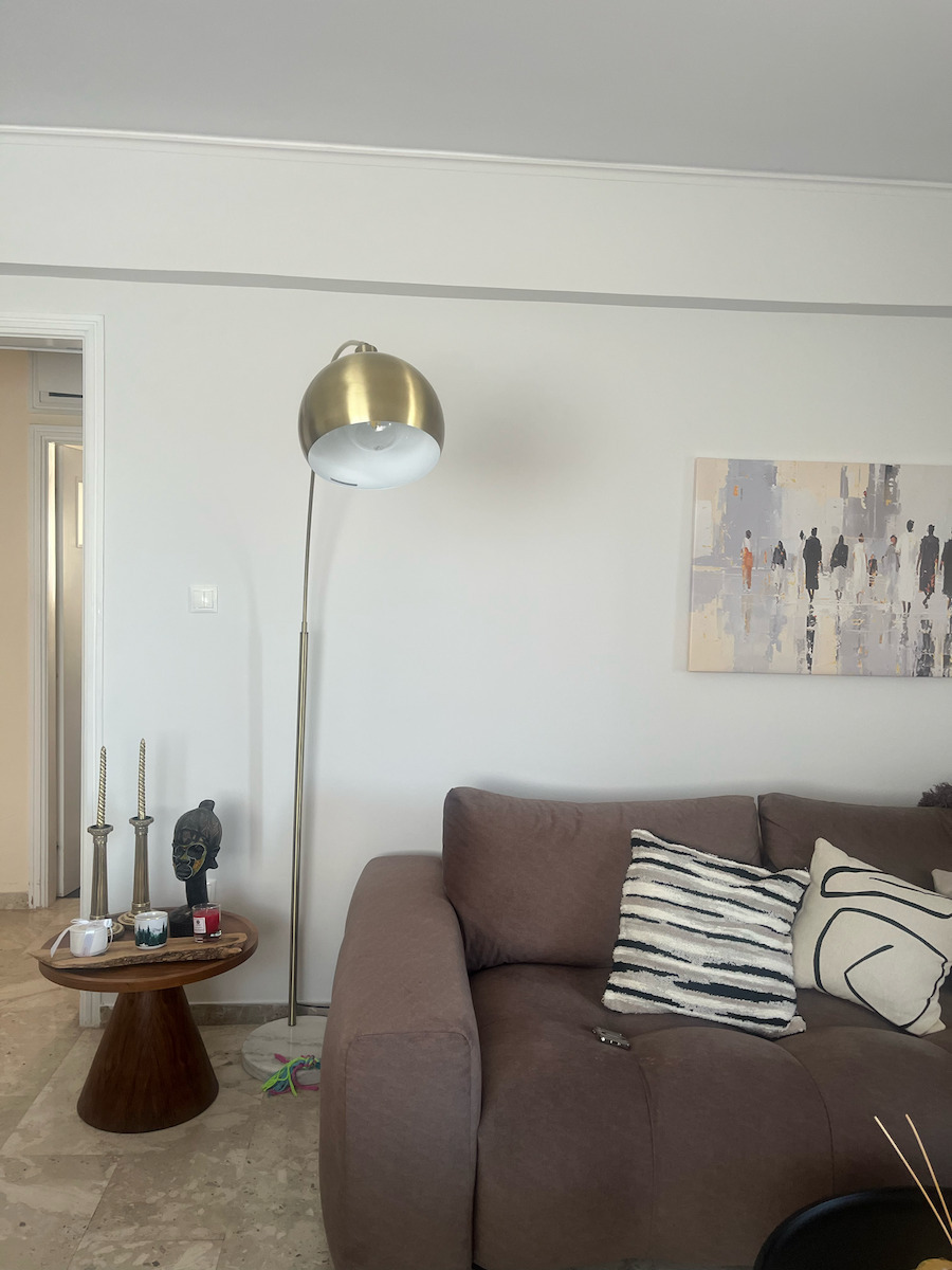 Aca Matilda Floor Lamp H193xW35cm. with Socket for Bulb E27 Gold