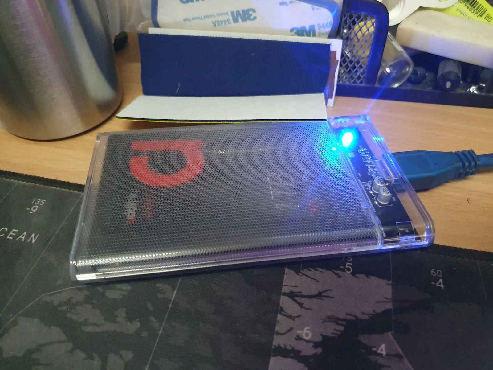 Unitek DiskGuard Limpid R Case for Hard Drive 2.5" SATA III with Connection USB 3.1 Transparent