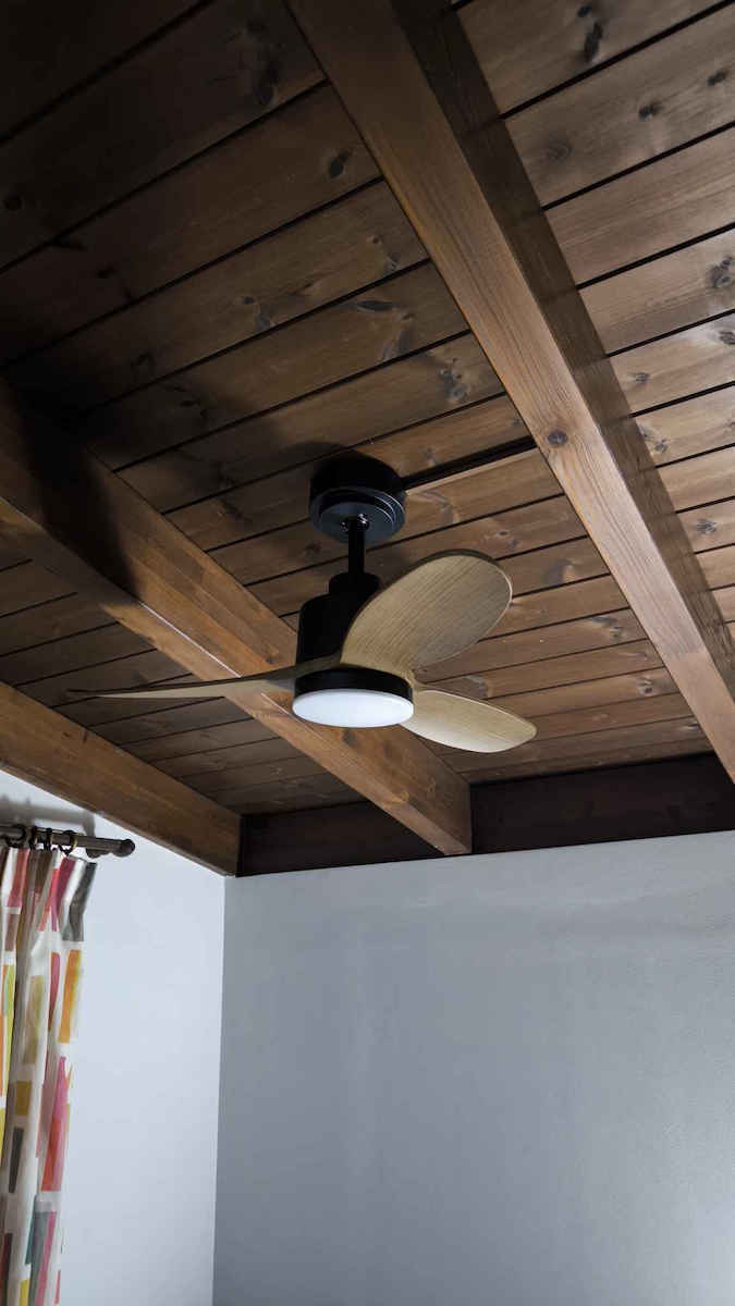 Life Solano Ceiling Fan 91cm with Light Wood-Black