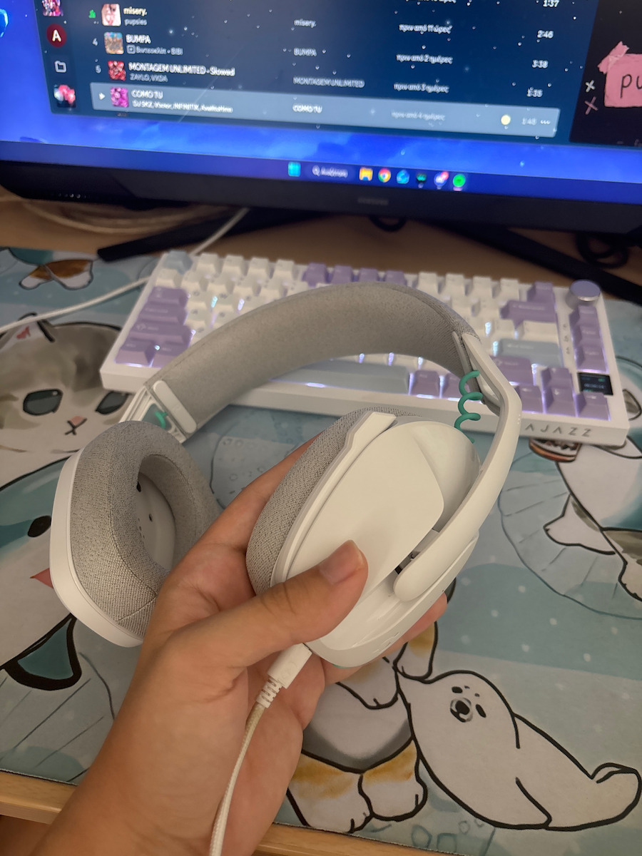 Logitech G321 Lightspeed Ασύρματο Over Ear Gaming Headset με σύνδεση Bluetooth / USB Λευκό