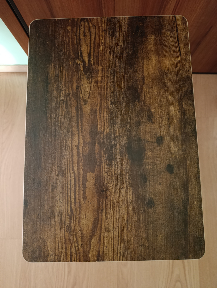 Rectangular Wooden Side Table with Wheels Brown 50x35x61cm