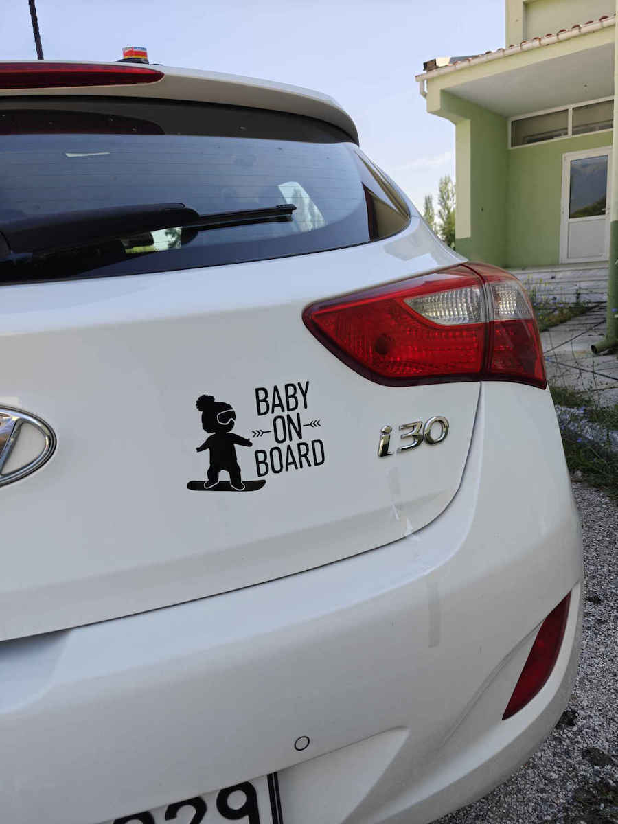 Baby on Board Sign with Sticker No 110 Black