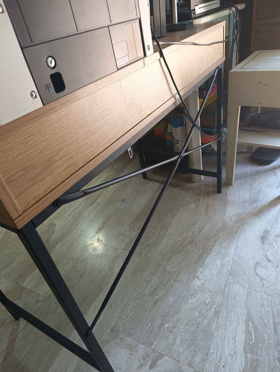 Desk Fenwick Wooden Oak/Black with Metal Legs 98x48x76.3cm