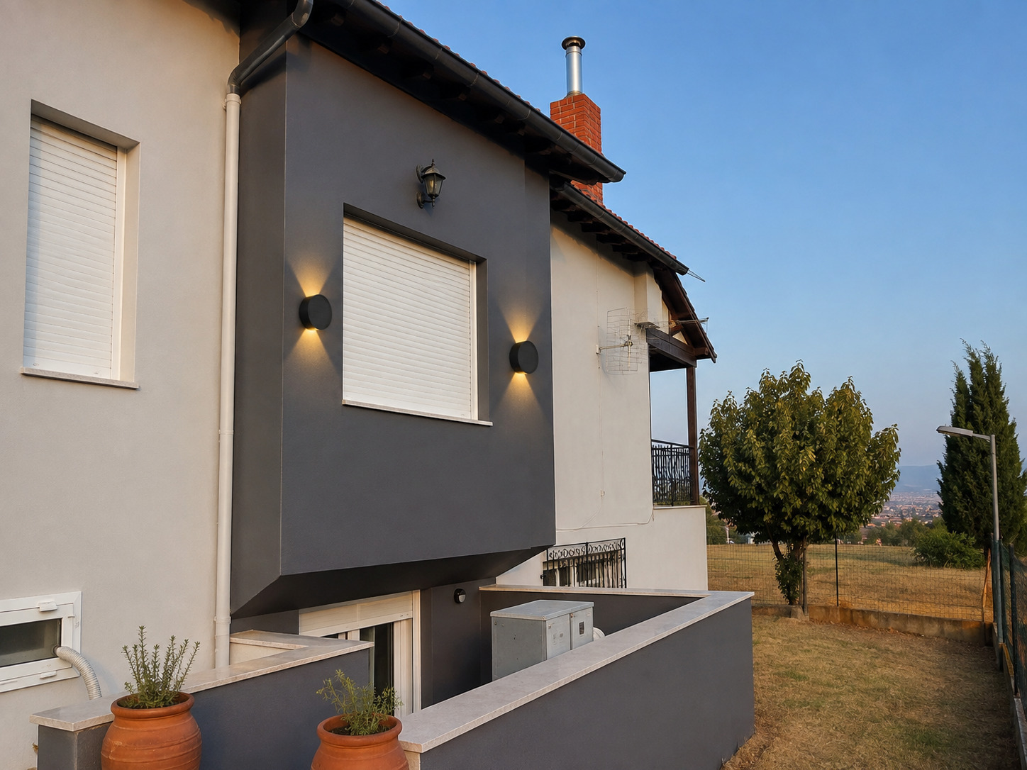 Lutec Belka Montat pe perete Lampă Solară 9W 280lm cu Alb Cald Lumină 3000K