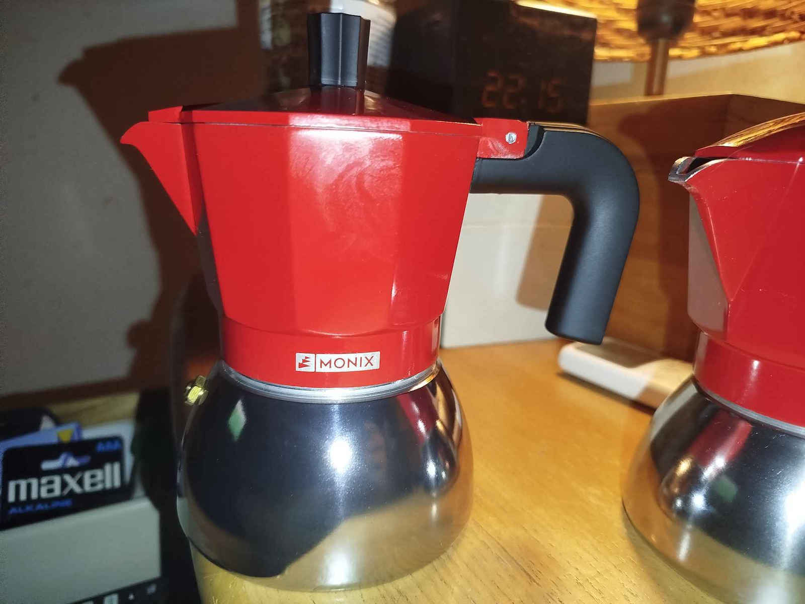 Monix Stovetop Espresso Pot Inox Roșu