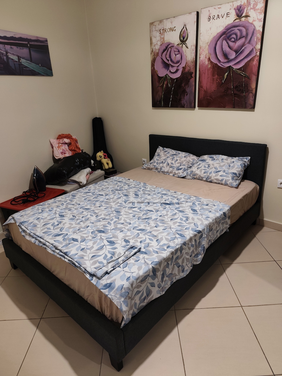 Flat Легло Двойно Въглени с Ламели за Матрак 150x200см