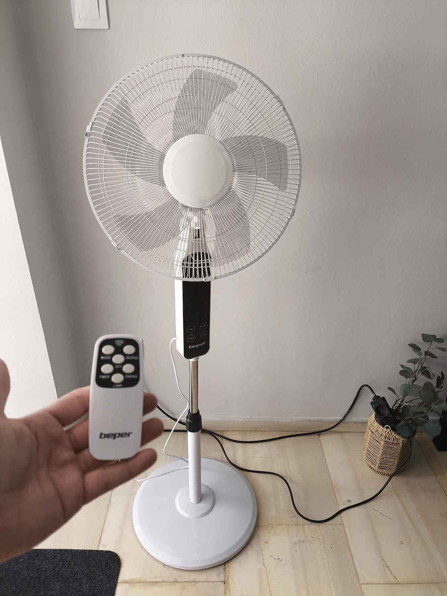 Beper Ανεμιστήρας Ορθοστάτης 55W Διαμέτρου 45cm με Τηλεχειριστήριο Λευκός