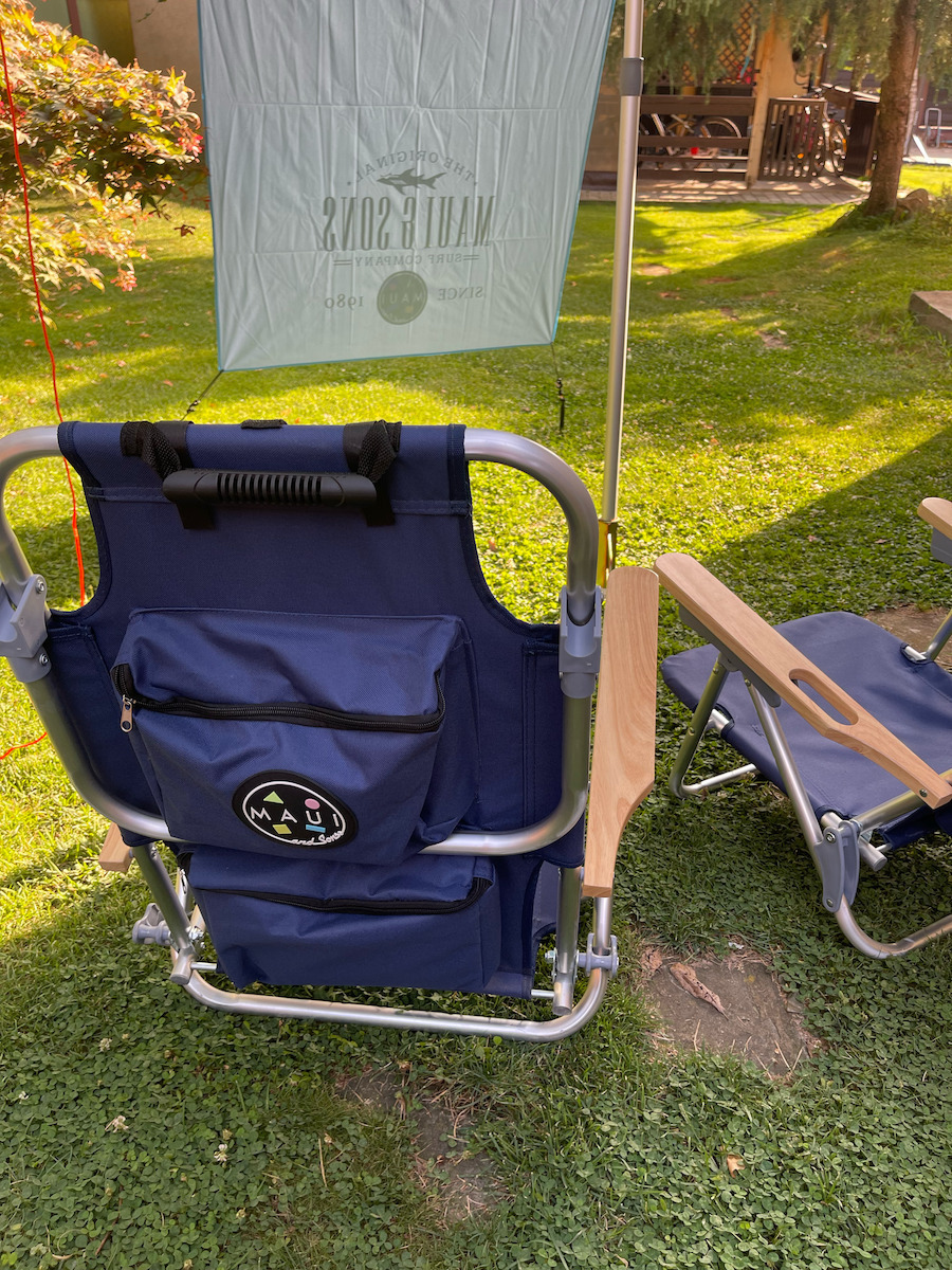 Maui & Sons Καρεκλάκι Παραλίας Αλουμινίου με Ψηλή Πλάτη Μπλε 60x61x74.5εκ.