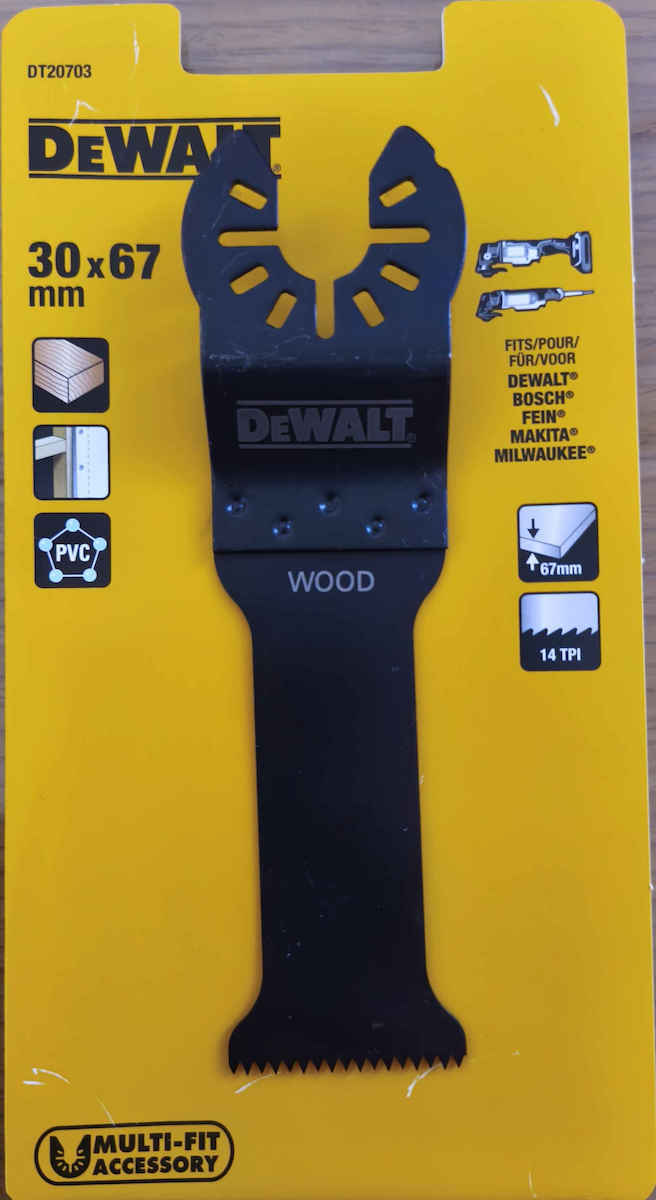 DEWALT Lamă pentru Lemn Dur 30x67mm Lamă Multifuncțională DT20703