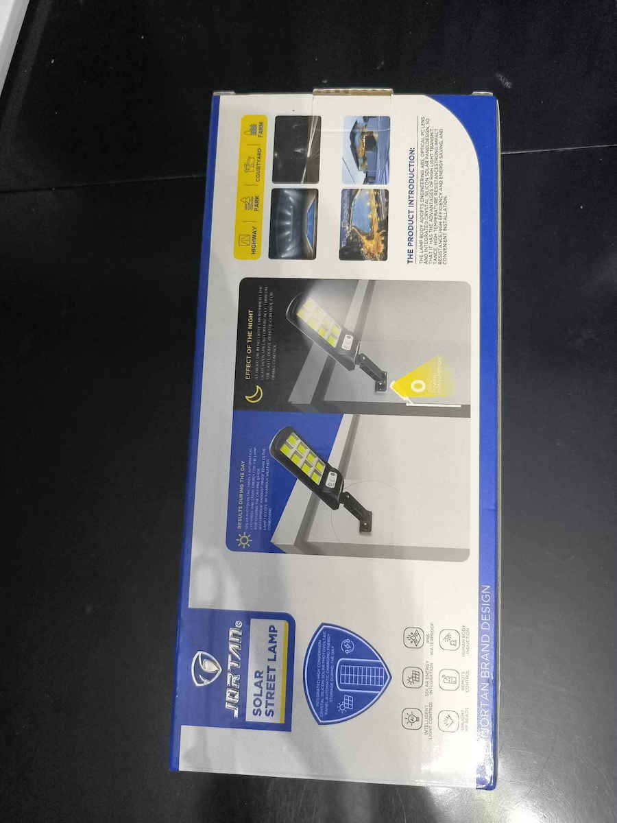 Jortan Street Solar Light 100W Cold White 6500K with Motion Sensor, Photocell and Remote Control IP66 36cmx15cmcm
