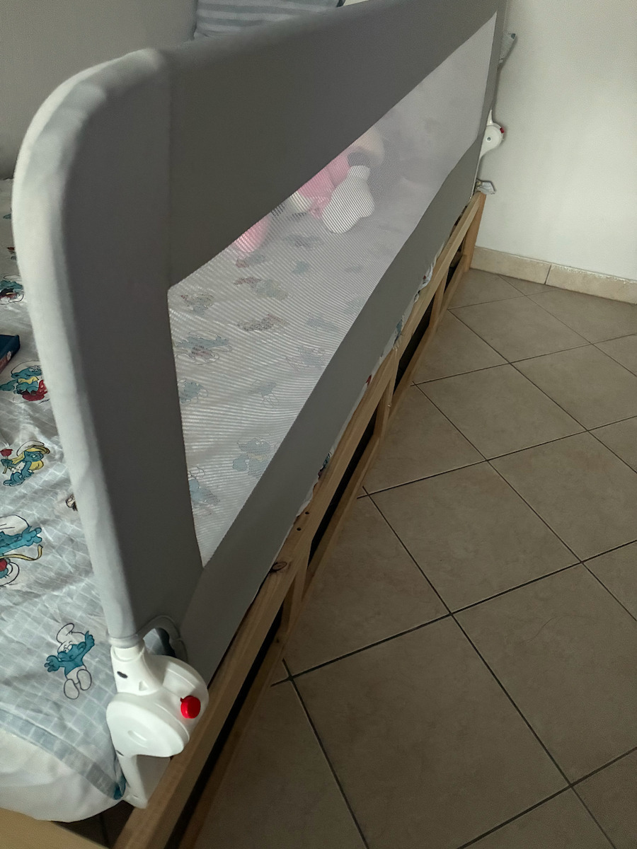 Guimo Foldable Bed Rail Guard made of Fabric in Gray Color 180x65cm 1pcs