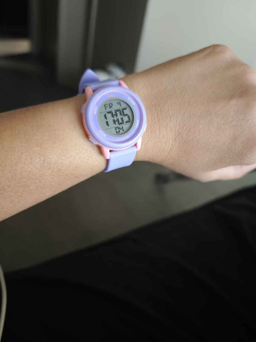 Q&Q Digital Women's Watch with Black Rubber Strap