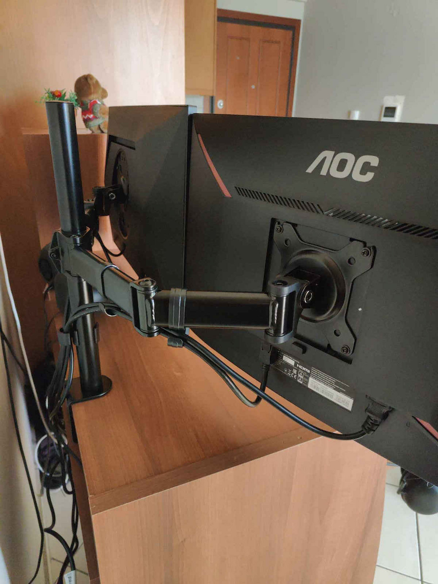 Arctic Z2 Basic Стойка за 2 Монитори до 27" с Рамо Черна