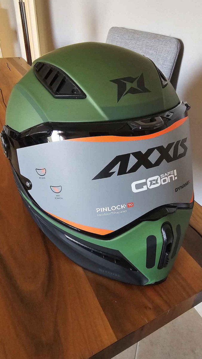 Axxis Ghostfighter C6 Chaki Mat Motorradhelm Flip-Up DOT / ECE 22.06 Gewicht (+/-50 gr) mit Sunvisor