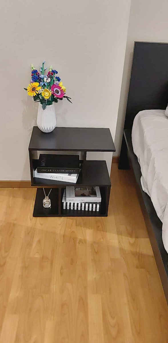 Wooden Black Bedside Table 50x30x51.5cm