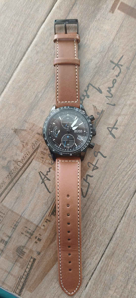 Pilot Ανδρικό Ρολόι 44mm Χρονογράφος Μπαταρίας με Μαύρο Ατσάλινο Μπρασελέ