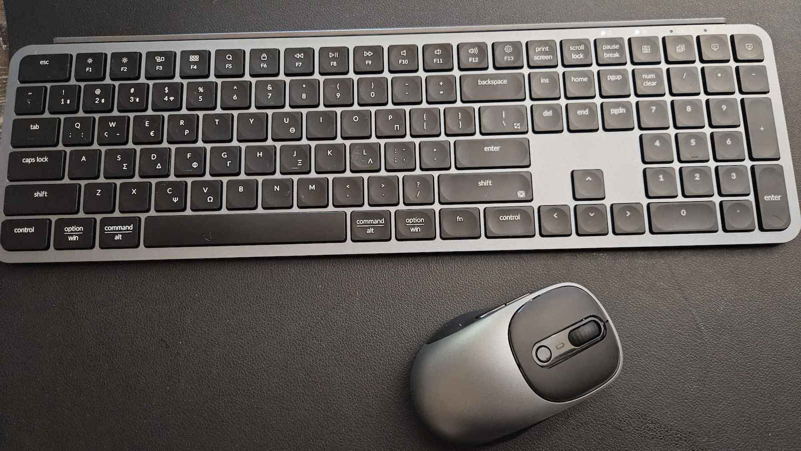 B6 Pro Combo KCBD4-GR Wireless Bluetooth Keyboard & Mouse Set Greek Compatible with Mac Gray