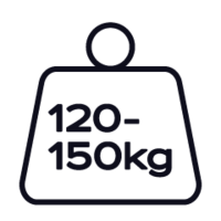 За потребителско тегло от 120 кг до 150 кг