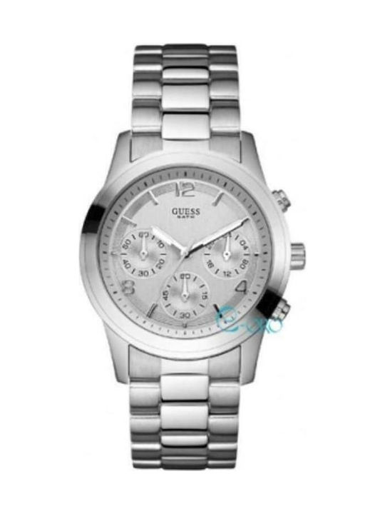 Guess Uhr Chronograph mit Silber Metallarmband