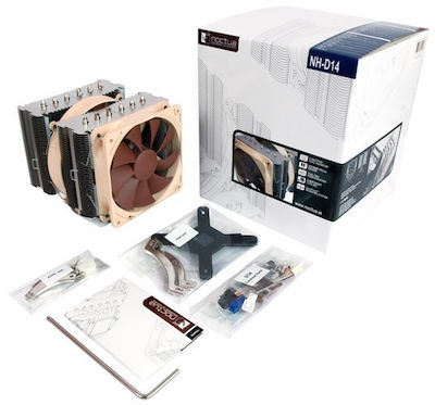 Noctua NH-D14 Ψύκτρα Επεξεργαστή Διπλού Ανεμιστήρα για Socket 1366 Καφέ