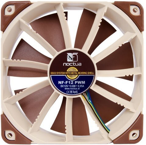 Noctua NF-F12 Ventilator Pentru Carcasă 120mm (1500rpm / 54.97cfm) Fără Iluminare LED și Conexiune 4-Pin PWM Maro