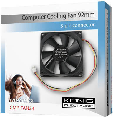 Konig CMP-FAN25 Case Fan 120mm (2250rpm / 75cfm) Χωρίς Led Φωτισμό και Σύνδεση 3-Pin