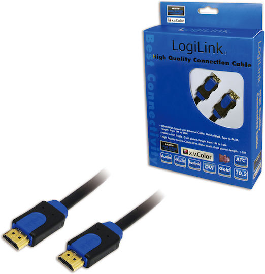 LogiLink HDMI 1.4 Cable HDMI male - HDMI male 10m Black