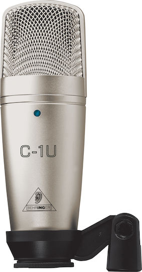 Behringer C-1U Πυκνωτικό Μικρόφωνο USB Shock Mounted για Φωνητικά σε Ασημί Χρώμα