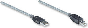 Manhattan USB 2.0 Kabel USB-A-Stecker - USB-B-Stecker Schwarz 1m 510424