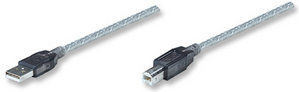 Manhattan USB 2.0 Kabel USB-A-Stecker - USB-B-Stecker Schwarz 1m 510424