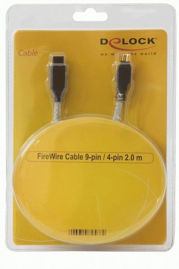 DeLock FireWire Cable 9-pin male to 4-pin male 2m